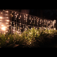 700 LED Icicle Christmas Rope Light with Memory Warm White 49m