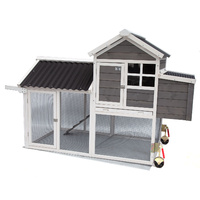 Chicken Ranch Chicken Coop with Run on Wheel PVC Roof