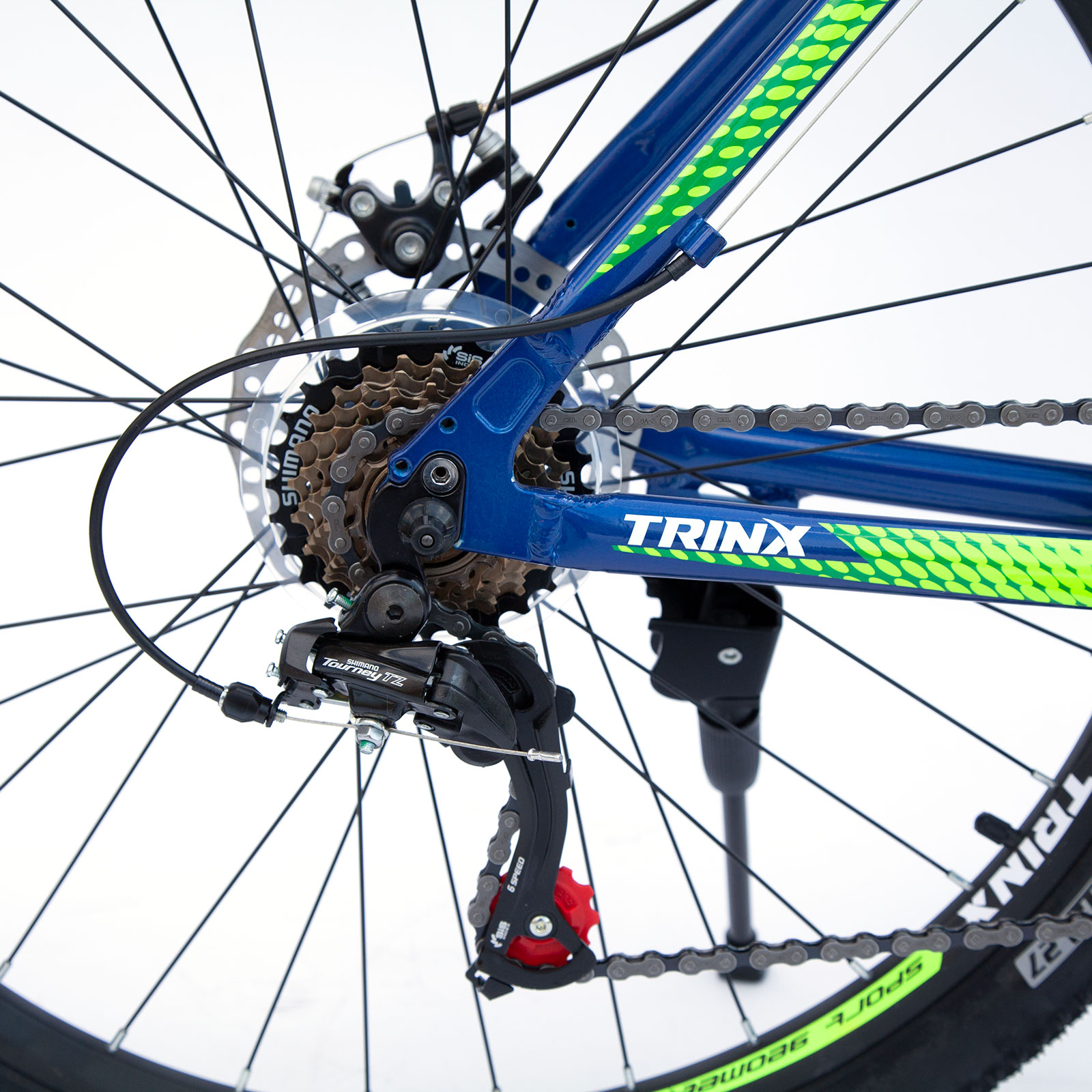 Trinx M136 Mtb Mens Mountain Bike Shimano Gear 21 Speed Blue Green