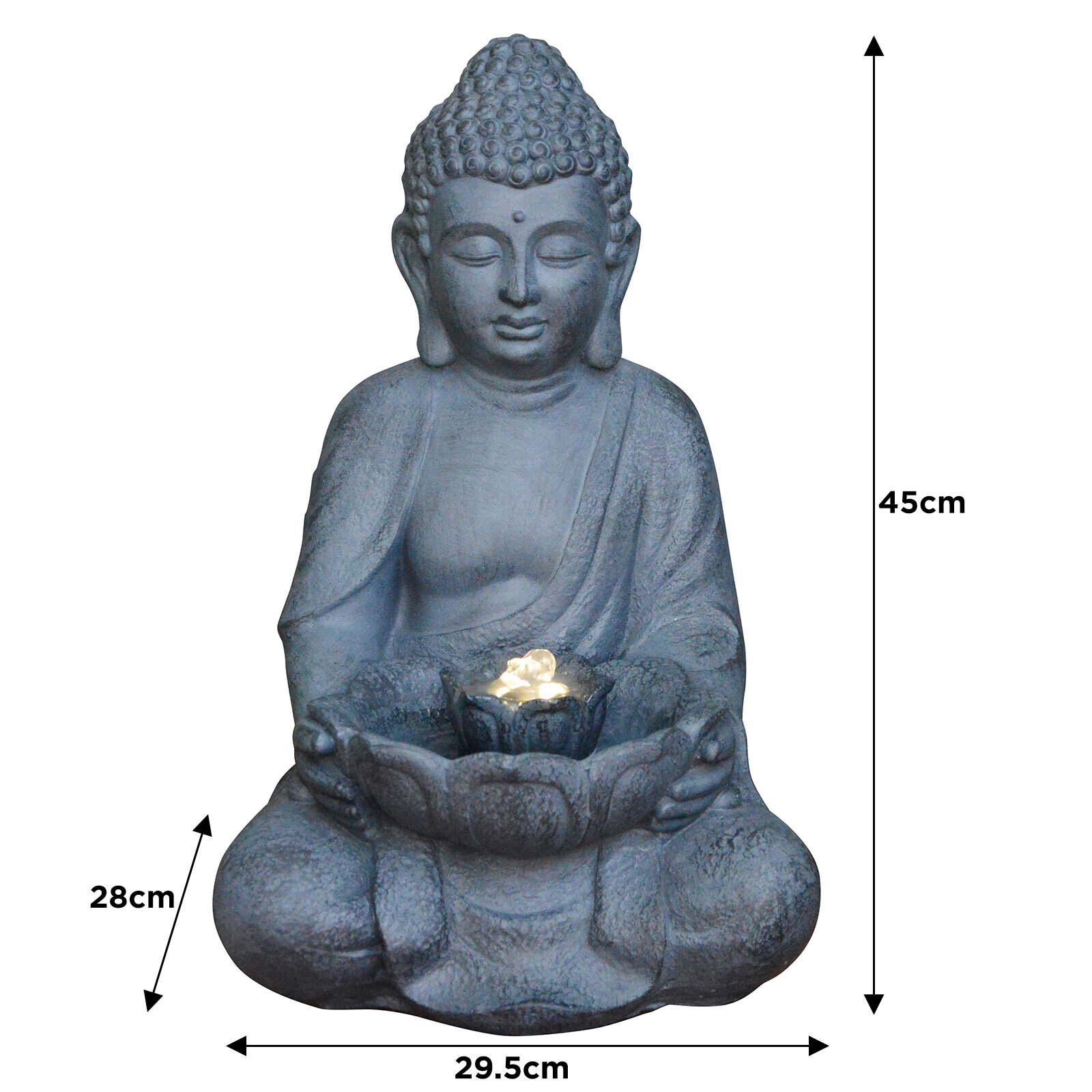 Blossoming Buddha Water Feature With Lights 