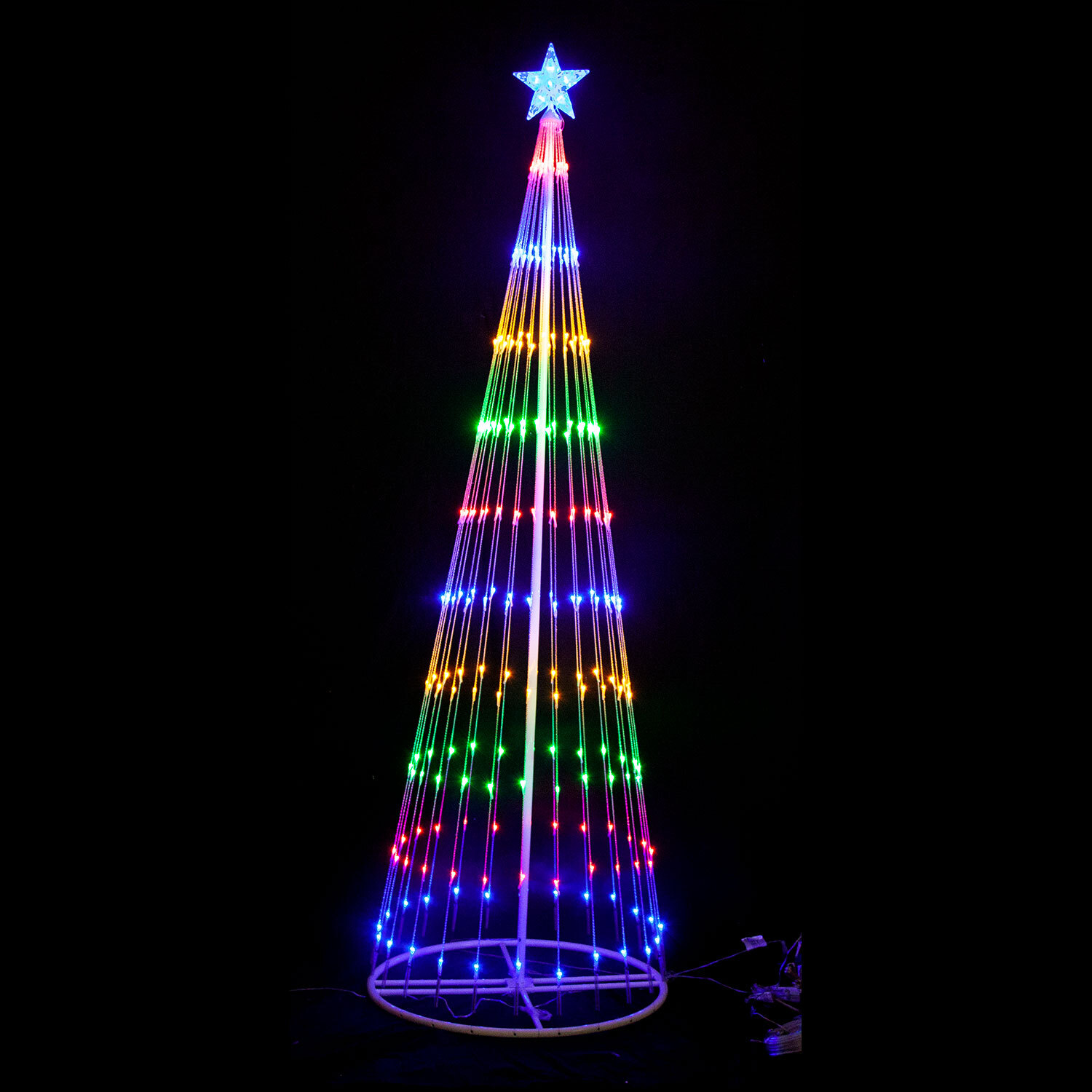 Circling LED Light Cone Shape Christmas Tree with Lighting Star | eBay