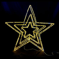 Double Side 3D 123cm Golden Star LED Light for Christmas Decoration