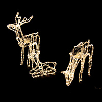 Set of 3 Moving Head Reindeer Family Rope Light for Christmas Yard Decoration