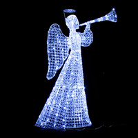 3D Acrylic Angel Sounding Trumpet Christmas Light Decoration 150cm