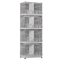 Set of 4 Stackable Breeding Bird Cage for Canary Finch Small Birds