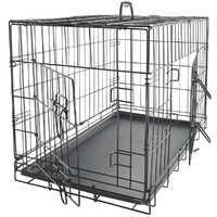 24" Double Doors Folding Dog Crate 60x45x53cm