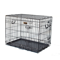 30" Double Doors Folding Dog Crate for Pet Rabbit Chicken Cage 77x52x60cm