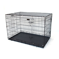 48" Double Doors Folding Dog Crate for Pet Rabbit Chick Cat Cage 121x74x81cm