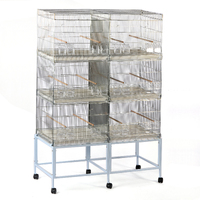 6xBreeding Bird Cages on Stand for Canary Parakeet Budgie Cockatiel