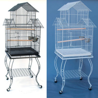 Pagoda Bird Parrot Cage with Stand Cockatiel Amazon African Grey Caique Conure