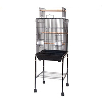 Playtop Parrot Cockatiels Cage with Stand 47x47x138cm White and Black