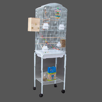 Dome Top High Bird Cage on Stand with Play Toys