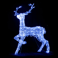 3D Acrylic LED Reindeer for Christmas Lighting Decoration 127cm