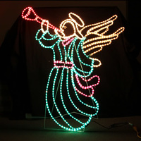 LED Animated Christmas Angel Sounding Trumpet Motif Rope Light