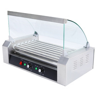 Commercial Grade 18 Hot Dog Sausage 7 Roller Grill Machine with Cover