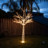 2.24m LED Warm White Snowy Twig Christmas Tree Light