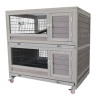 Flyline Extra Wide Rabbit Condo Hutch Guinea Pig Cage with Top View Window