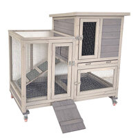 Flyline Bunny Terrace Rabbit Cage Hutch with Casters