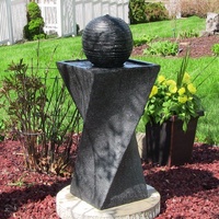 Solar Panel Power Water Pump Fountain Feature with LED Twisted Design