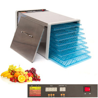 8 Tray Stainless Steel Food Fruit Dehydrator with Plastic Trays