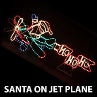 LED Animated Santa on Jet Plane Rope Light Christmas Light