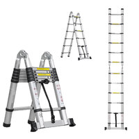 1.9/3.8m Multipurpose Telescopic Folding Portable A-Type ladder