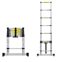 2.6m Portable Telescopic Ladder Aluminium Alloy 9 Steps