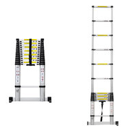 5.2m Portable Telescopic Ladder Aluminium Alloy 15 Steps