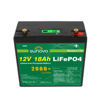 12V 18Ah Deep Cycle LiFePO4 Battery Rechargeable Lithium