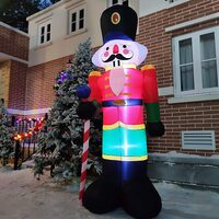 240cm Inflatable Nutcracker Soldier with LED Light for Christmas Decoration