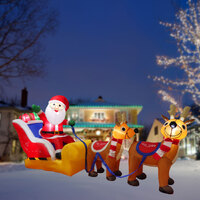 2.7m Inflatable Santa Sleigh For Christmas Decoration with LED Light