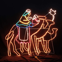 LED Wise Men Riding Camel Motif Rope Light for Christmas Deco