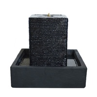 43cm Square Pillar Water Feature Fountain with LED Lights