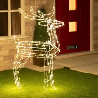 LED Warm White Copper Wired 3D Standing Reindeer For Christmas Decoration