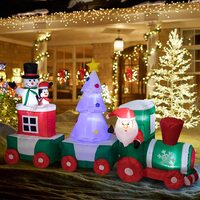 2.4m Inflatable Santa Train For Christmas Decoration with LED Light
