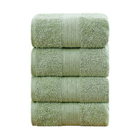 Linenland 4 Piece Cotton Bath Towels Set - Sage Green