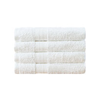 Linenland Bath Towel 4 Piece Cotton Hand Towels Set - White