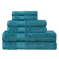 Luxury 6 Piece Soft and Absorbent Cotton Bath Towel Set - Blue