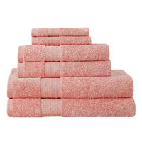 Luxury 6 Piece Soft and Absorbent Cotton Bath Towel Set - Coral